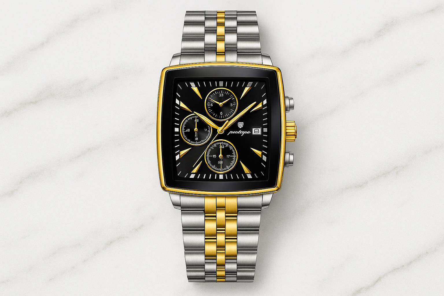 Men’s Square Chronograph Watch – Stylish & Durable