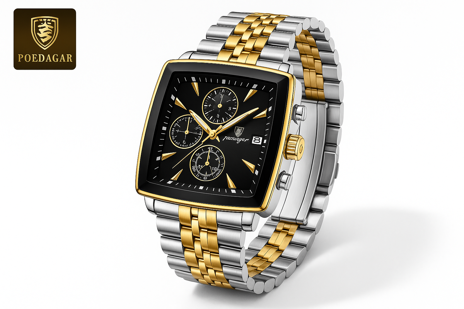 Men’s Square Chronograph Watch – Stylish & Durable