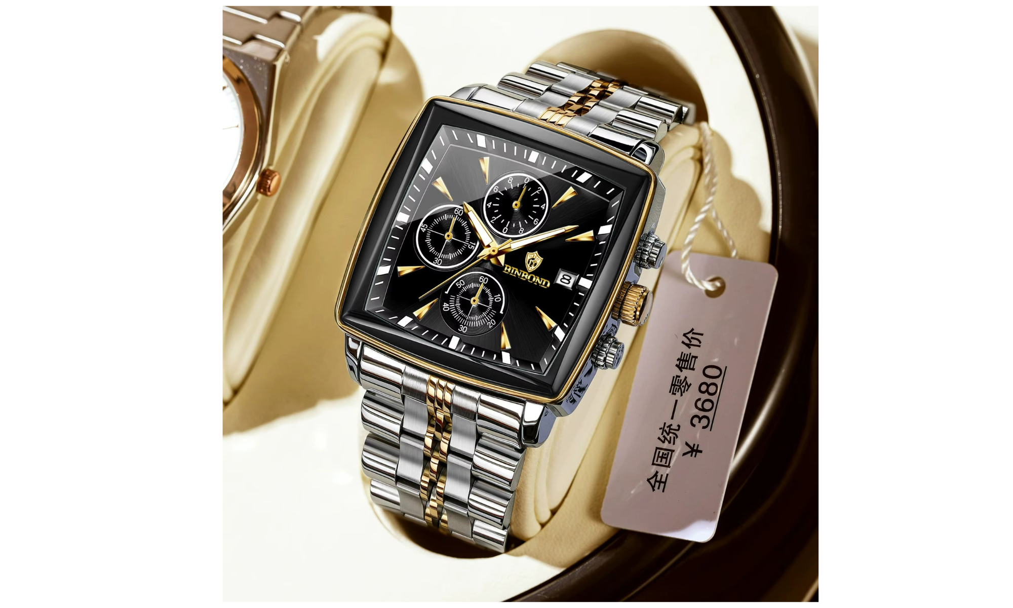 Men’s Square Chronograph Watch – Stylish & Durable