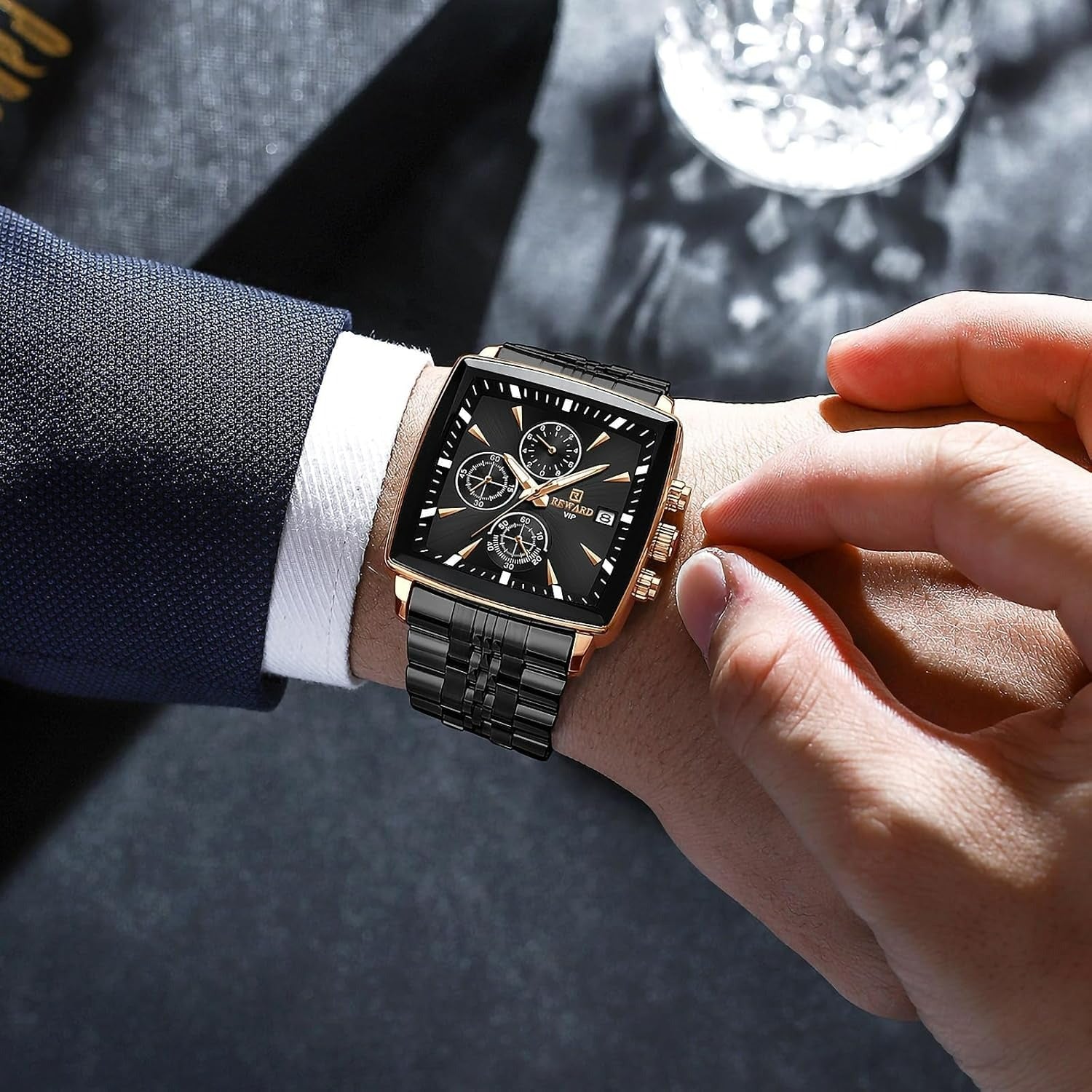 Elite Square Chrono – Luxury Men’s Quartz Watch